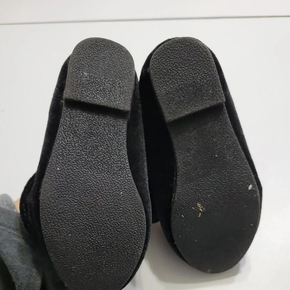 Crazy 8 Holiday Flats Girls Size 7 Black Velvet Round Toe Child Drese‎ Shoe Bow